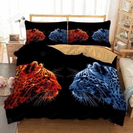 Leopard Cotton Bed Sheets Spread Comforter Duvet Cover Bedding Sets