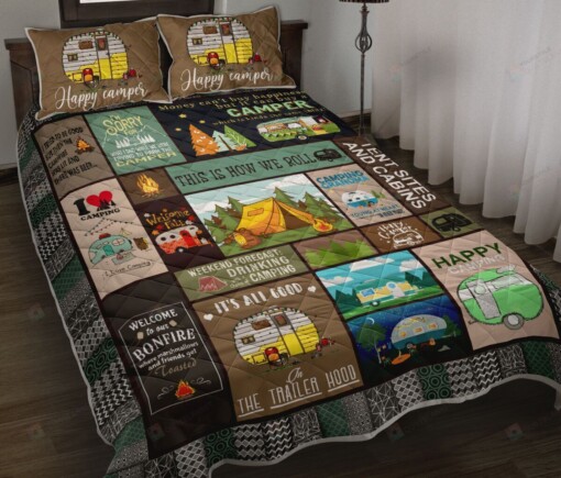 Camping Happy Campers Quilt Bedding Set