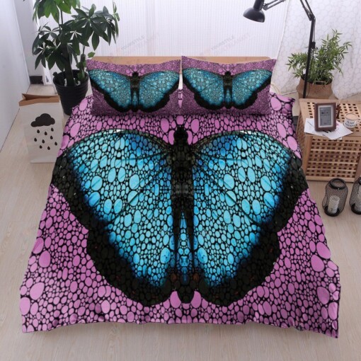 Butterfly Cotton Bed Sheets Spread Comforter Duvet Cover Bedding Sets