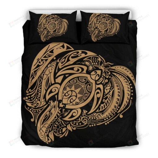 Alohawaii Bedding Set Turtle Hibiscus Polynesian Bedding Set Simple Gold Ah J7 Dhc1712754Dd