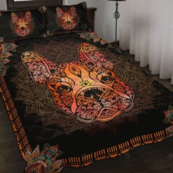 Mandala Bulldog Quilt Bedding Set Cotton Bed Sheets Spread Comforter Duvet Cover Bedding Sets