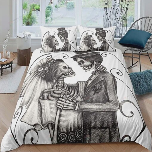 Ghostly Wedding Bride Groom Bedding Set (Duvet Cover & Pillow Cases)