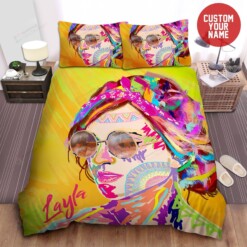 Hippie Girl Aesthetic Custom Name Duvet Cover Bedding Sets