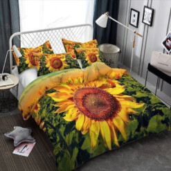 Sunflower Cotton Bed Sheets Spread Comforter Duvet Cover Bedding Sets