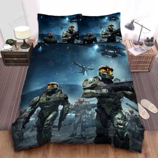 Halo Army Bed Sheets Spread Comforter Duvet Cover Bedding Sets