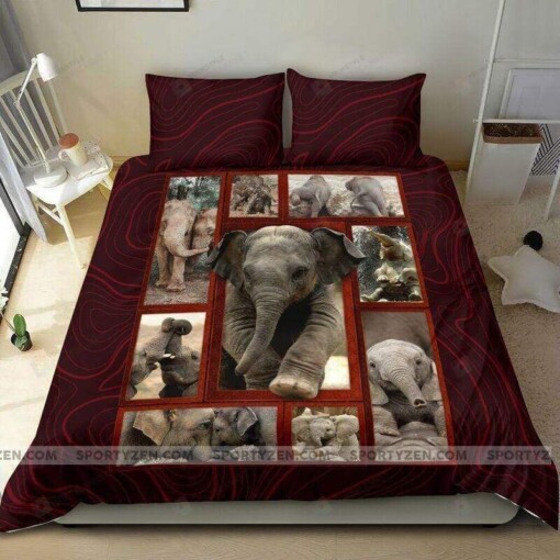 Elephant Baby Cute Duvet Cover Bedding Set