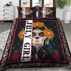 July Sugar Skull Girl Flower Bedding Set Nh1910127