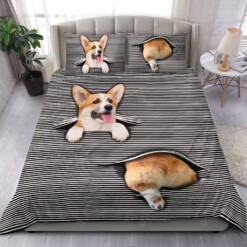 Corgi Cotton Bed Sheets Spread Comforter Duvet Cover Bedding Sets