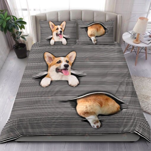 Corgi Cotton Bed Sheets Spread Comforter Duvet Cover Bedding Sets