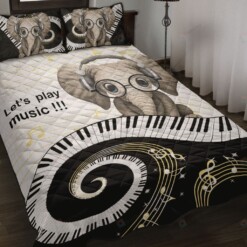 Elephant Play Music Quilt Bedding Set