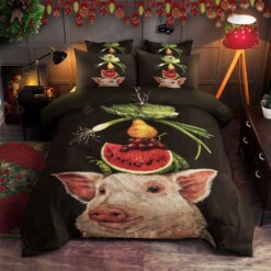 Pig Cotton Bed Sheets Spread Comforter Duvet Cover Bedding Sets