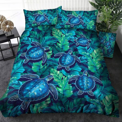 Blue Turtle Bedding Set Bed Sheets Spread Comforter Duvet Cover Bedding Sets