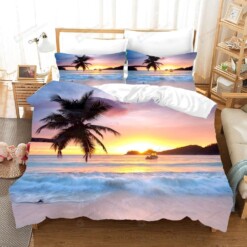 Beach Cotton Bed Sheets Spread Comforter Duvet Cover Bedding Sets