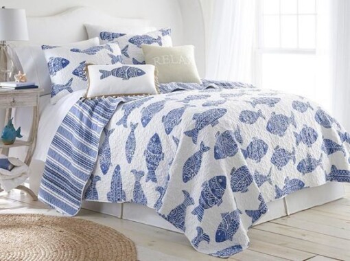 Seafish Cotton Bed Sheets Spread Comforter Duvet Cover Bedding Sets