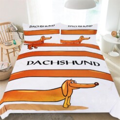 Lovely Dachshund Dog Bed Sheets Duvet Cover Bedding Sets