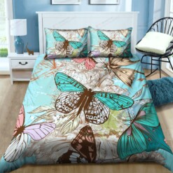 Butterfly Cotton Bed Sheets Spread Comforter Duvet Cover Bedding Sets