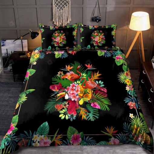 Tropical Flamingo And Toucan Bird Bedding Set Cotton Bed Sheets Spread Comforter Duvet Cover Bedding Sets