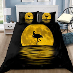 Flamingo In The Moon Bedding Duvet Cover Bedding Set