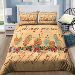 Crochet God Says You Are Unique Bedding Set Cotton Bed Sheets Spread Comforter Duvet Cover Bedding Sets