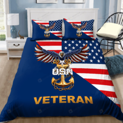 US Navy Veteran Eagle Bedding Set Cotton Bed Sheets Spread Comforter Duvet Cover Bedding Sets