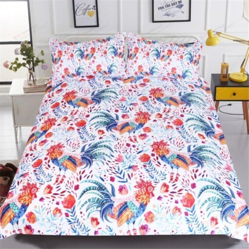 Cartoon Rooster Bedding Set (Duvet Cover & Pillow Cases)