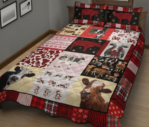 Cow Christmas Quilt Bedding Set Cotton Bed Sheets Spread Comforter Duvet Cover Bedding Sets