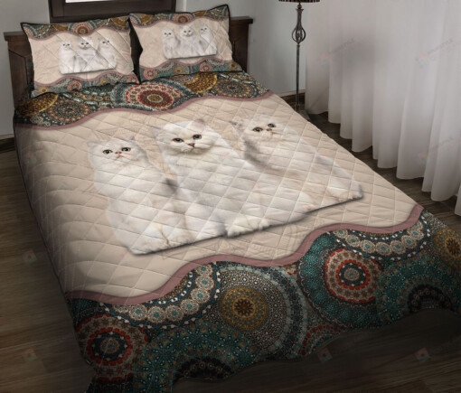 Persian Cat Mandala Quilt Bedding Set