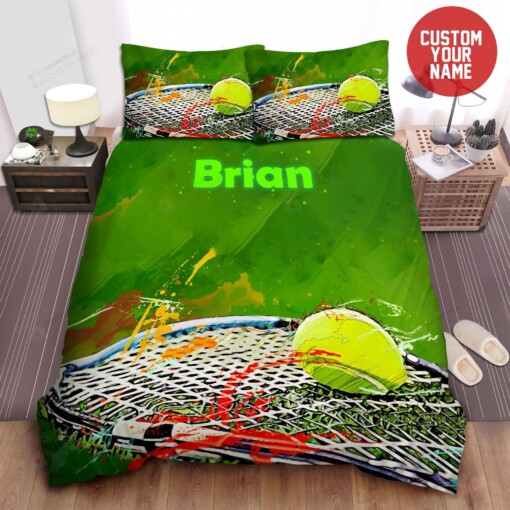 Tennis Painting Custom Name Duvet Cover Bedding Set