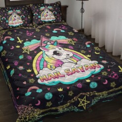 Unicorn Hail Satan Quilt Bedding Set