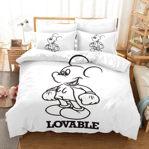 Lovable Mickey Mouse Duvet Cover Bedding Set