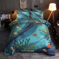 Coral Cotton Bed Sheets Spread Comforter Duvet Cover Bedding Sets