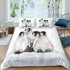 Lovely Penguins  Bed Sheets Spread Comforter Duvet Cover Bedding Sets