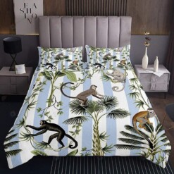 Monkey In Forest Bed Sheets Duvet Cover Bedding Sets