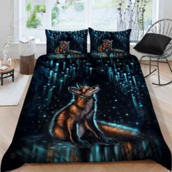 Fox Cotton Bed Sheets Spread Comforter Duvet Cover Bedding Sets