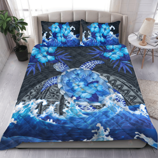 Blue Turtle  Quilt Bedding Set