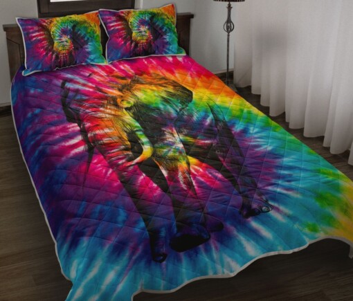 Elephant Rainbow Quilt Bedding Set