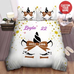 American Football Unicorn Custom Name Duvet Cover Bedding Set