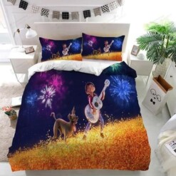 Disney Coco Playing Guitar Custom Bedding Set Duvet Cover