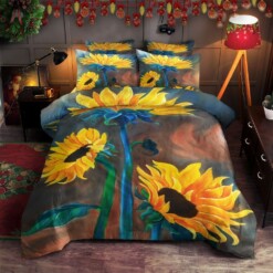 Sunflower Cotton Bed Sheets Spread Comforter Duvet Cover Bedding Sets