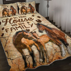 Horse We Are Family Quilt Bedding Set