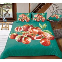 Tomato Bedding Set Bed Sheets Spread Comforter Duvet Cover Bedding Sets