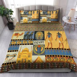 Ancient Egyptian Bedding Set Cotton Bed Sheets Spread Comforter Duvet Cover Bedding Sets