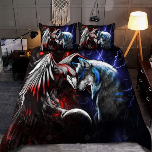 Wolf & Raven Bed Sheets Spread Duvet Cover Bedding Set
