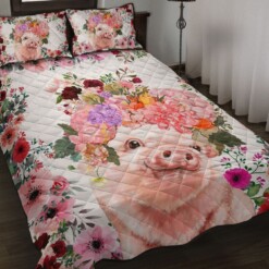 Lovely Pig And Flower Quilt Bedding Set Cotton Bed Sheets Spread Comforter Duvet Cover Bedding Sets