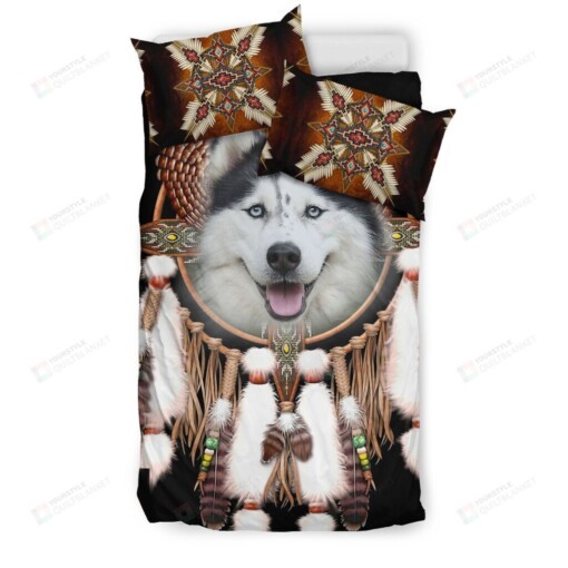 Huskey Native American Bedding Set Cotton Bed Sheets Spread Comforter Duvet Cover Bedding Sets