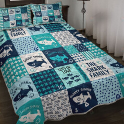 The Shark Family Quilt Bedding Set Bed Sheets Spread Comforter Duvet Cover Bedding Sets