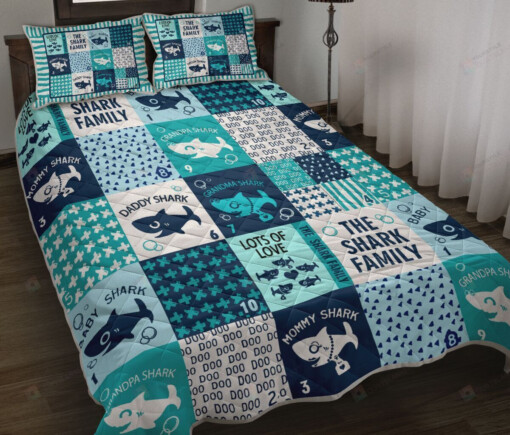 The Shark Family Quilt Bedding Set Bed Sheets Spread Comforter Duvet Cover Bedding Sets