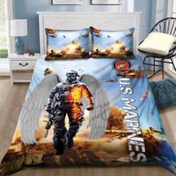 US Marine Corp Bedding Set Cotton Bed Sheets Spread Comforter Duvet Cover Bedding Sets