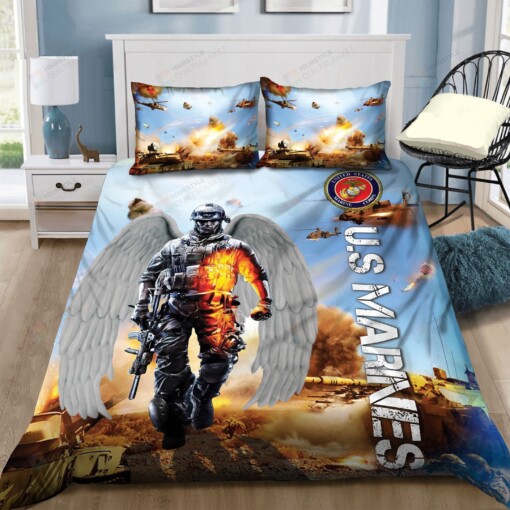 US Marine Corp Bedding Set Cotton Bed Sheets Spread Comforter Duvet Cover Bedding Sets