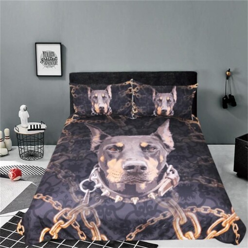 Doberman Cotton Bed Sheets Spread Comforter Duvet Cover Bedding Sets